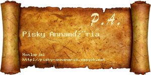 Pisky Annamária névjegykártya